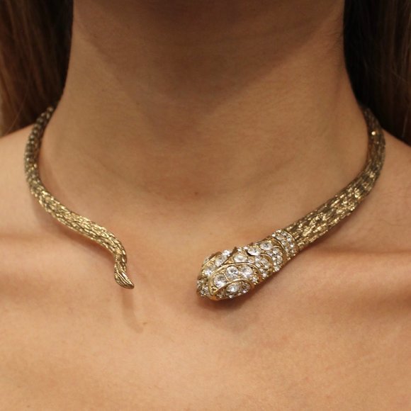 Kenneth Jay Lane Jewelry - KENNETH JAY LANE SNAKE CRYSTAL CHOKER